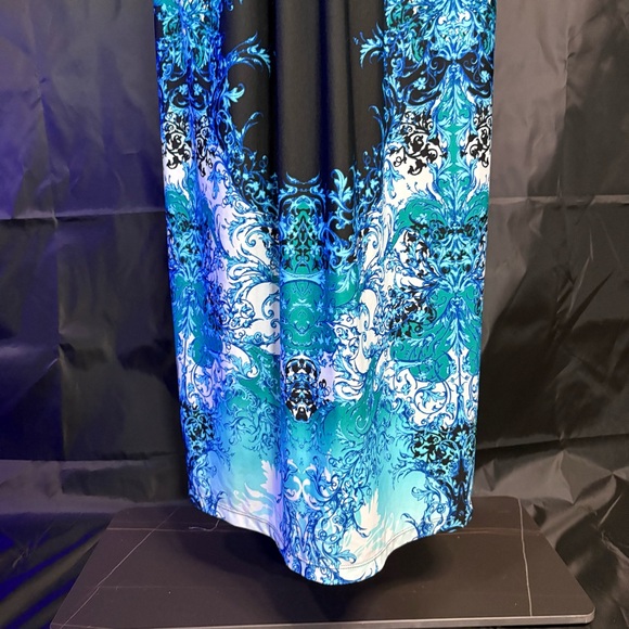 NEW DIRECCIÓN Blue and Teal Maxi Dress 3XL - Picture 7 of 13